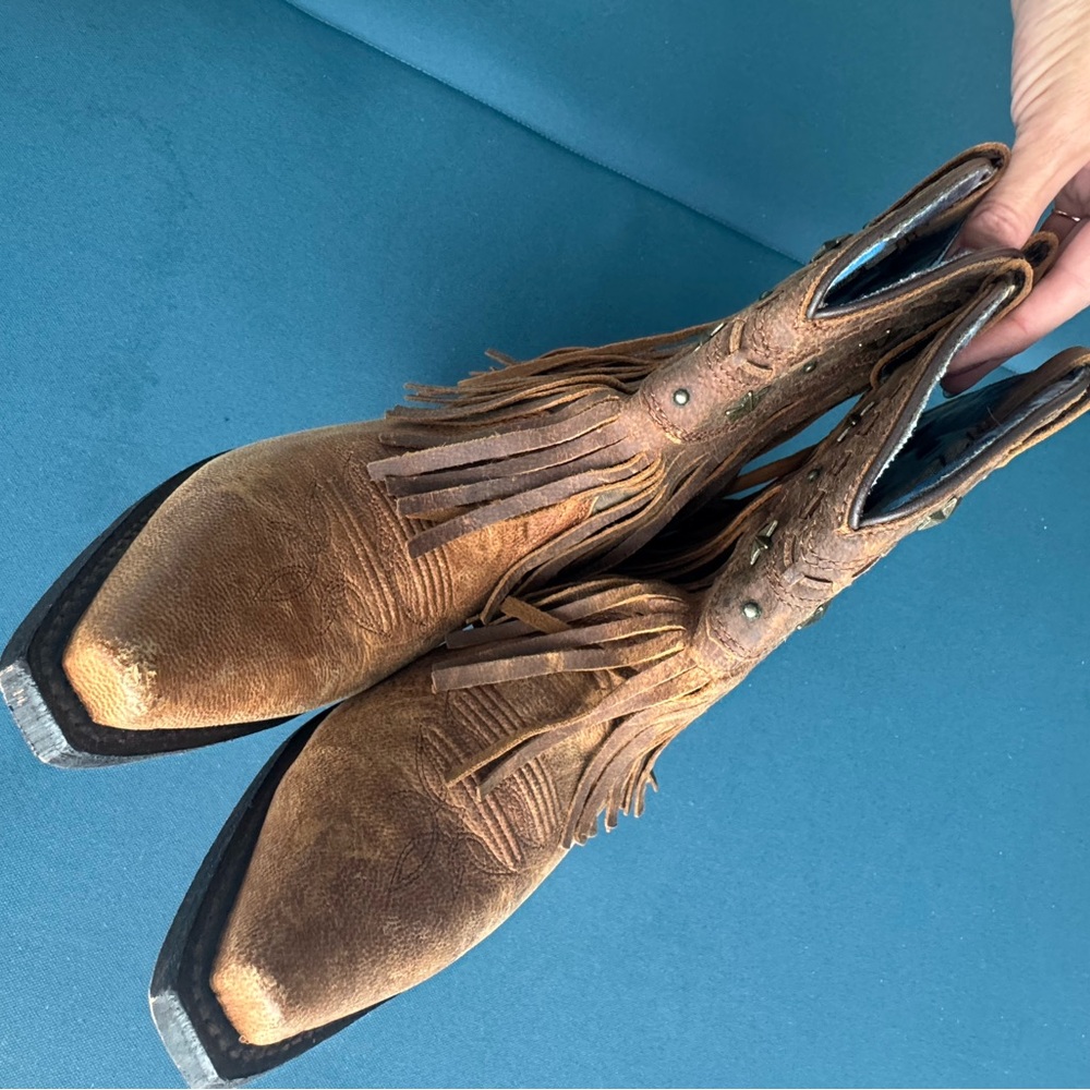 Dingo Brown Fringe Ankle Boots - Picture 5 of 7